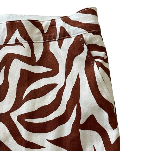 NWOT SPANX On-the-go Animal Printed Slim Straight Leg Pants Brown Zebra Size XL - Picture 5 of 11